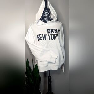 DKNY HOOD SWEATER/ WHITE
